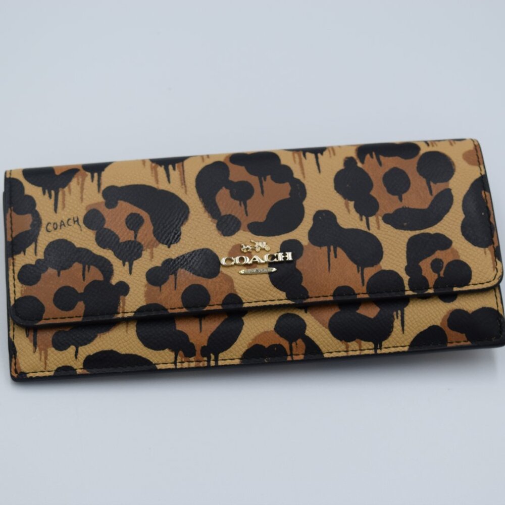 COACH Limited Edition Leopard Continental Wallet in Wild Beast
